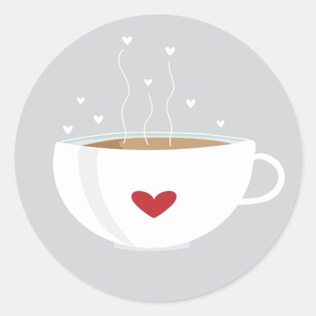 Sticker pour l'amour du café en gris (Devant)