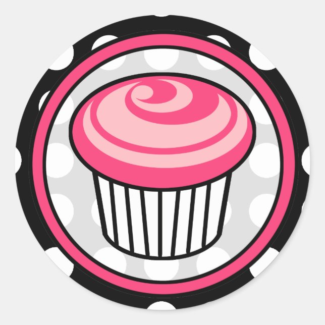 Sticker pour l'anniversaire de Cupcake rose - Poin (Devant)