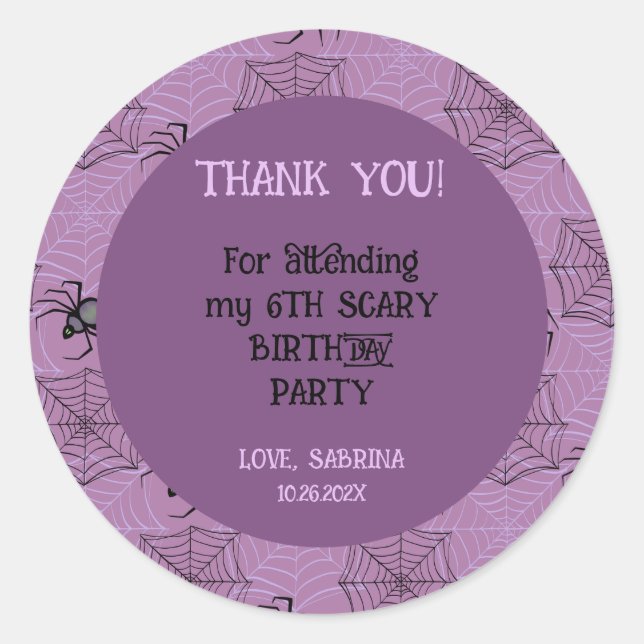 Sticker pour l'anniversaire d'Halloween rose éffra (Devant)