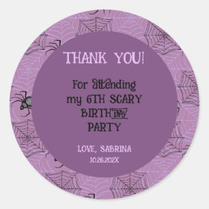 Sticker pour l'anniversaire d'Halloween rose éffra