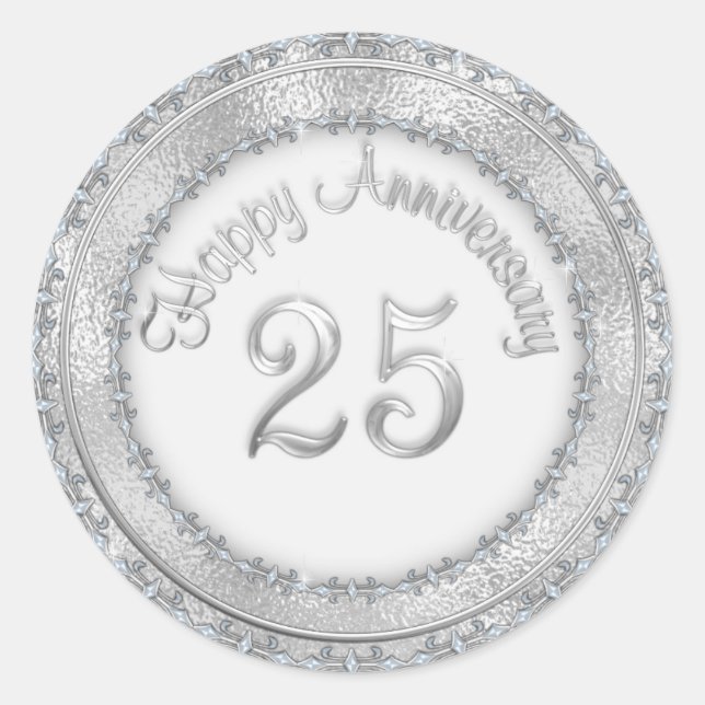 Sticker pour l'anniversaire du Mariage d'argent (Devant)