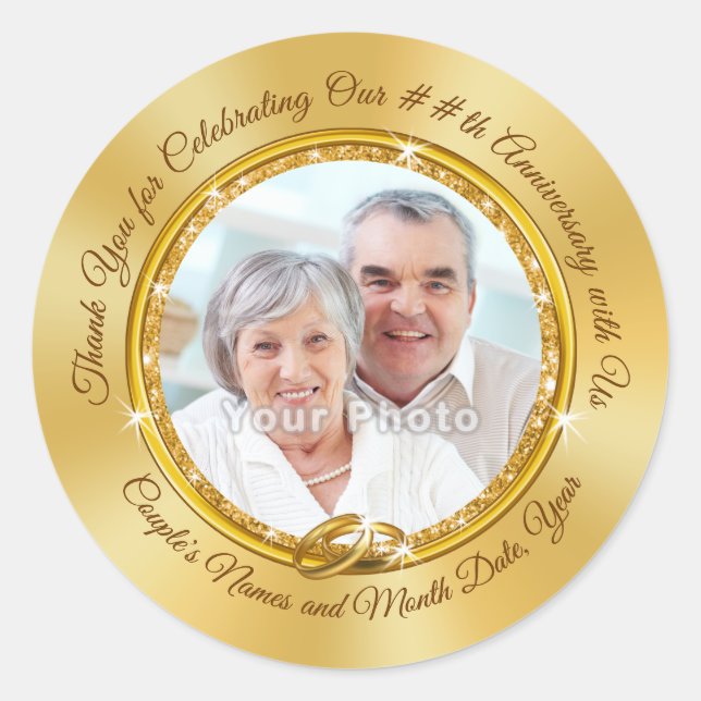 Sticker pour l'anniversaire du mariage photo perso (Devant)