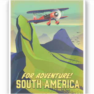 Sticker Pour l'aventure, affiche de voyage en Amérique du