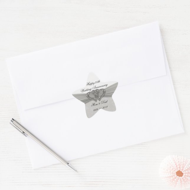 Sticker pour le 25e anniversaire du Mariage Damask (Enveloppe)