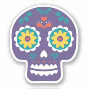 Sticker pour le crâne sucre Día de Los Muertos