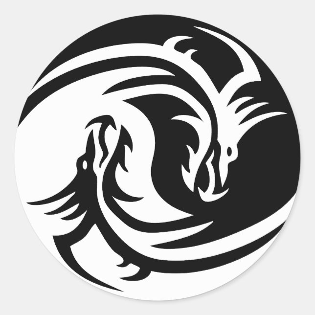 Sticker pour le dragon tribal Yin Yang (Devant)