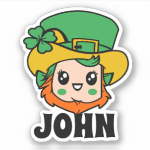 Sticker pour le nom de la Saint Patrick Leprechaun