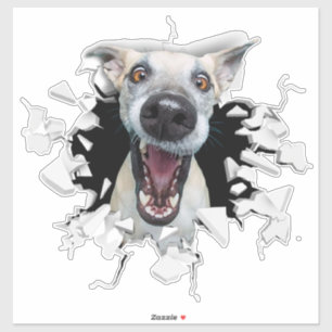 Sticker pour le visage de chien drôle