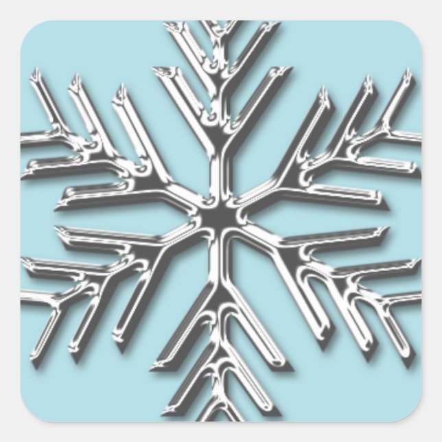 Sticker pour l'enveloppe de Noël Silver Snowflake (Devant)