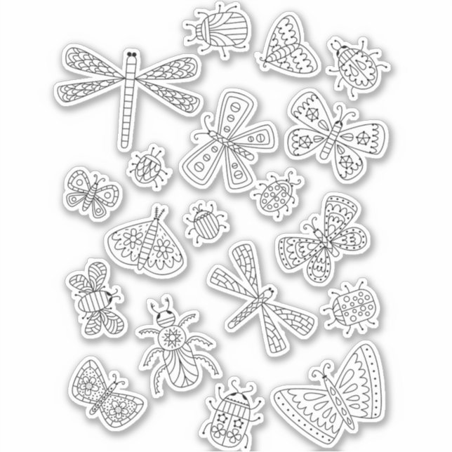 Sticker pour les insectes papillons et les insecte (Devant)