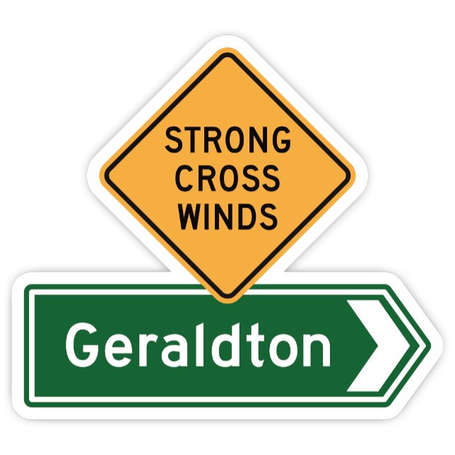 Sticker pour les signaux routiers Geraldton, Austr (Geraldton Western Australia Highway Sign Sticker)