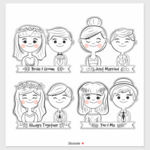 Sticker pour mariée et fille mariée