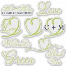 Sticker pour monogramme cardiaque typographique
