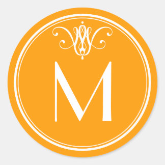 Sticker pour monogramme orange de Tangerine