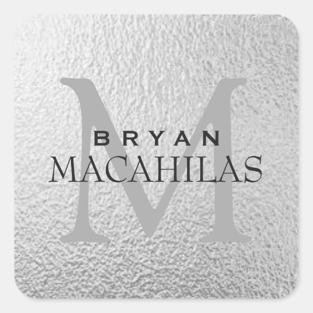 Sticker pour monogramme pour huile d'argent profes (Devant)