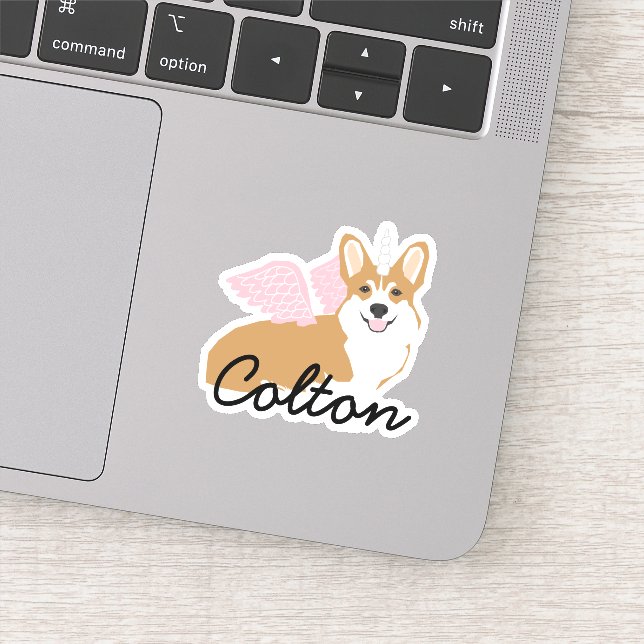 Sticker pour nom de animal de compagnie de Corgi U (Détail)