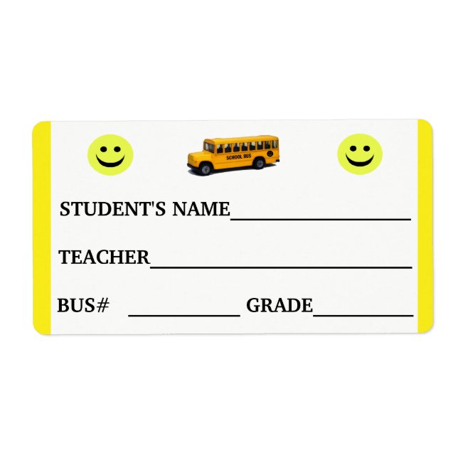 Sticker pour numéro d'étudiant et de bus personnal (Devant)