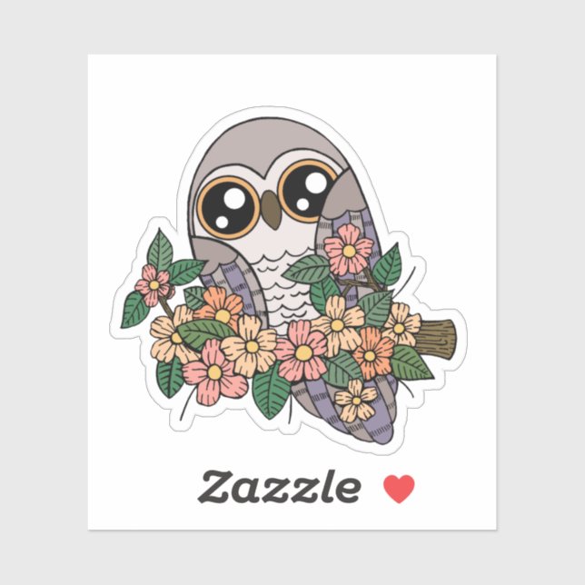 Sticker pour ordinateur portable à chouette mou (Feuille)