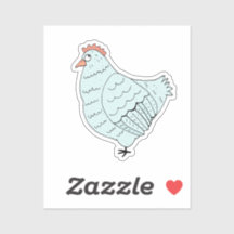 Sticker pour ordinateur portable au poulet bleu