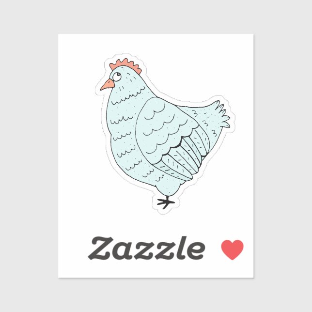 Sticker pour ordinateur portable au poulet bleu (Feuille)