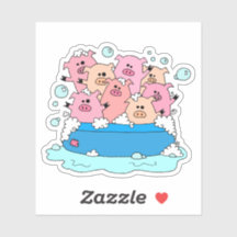 Sticker pour ordinateur portable Happy Pigs