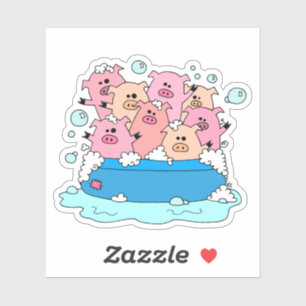 Sticker pour ordinateur portable Happy Pigs