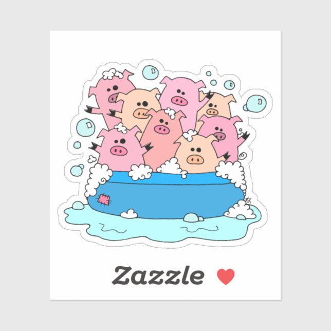 Sticker pour ordinateur portable Happy Pigs (Feuille)