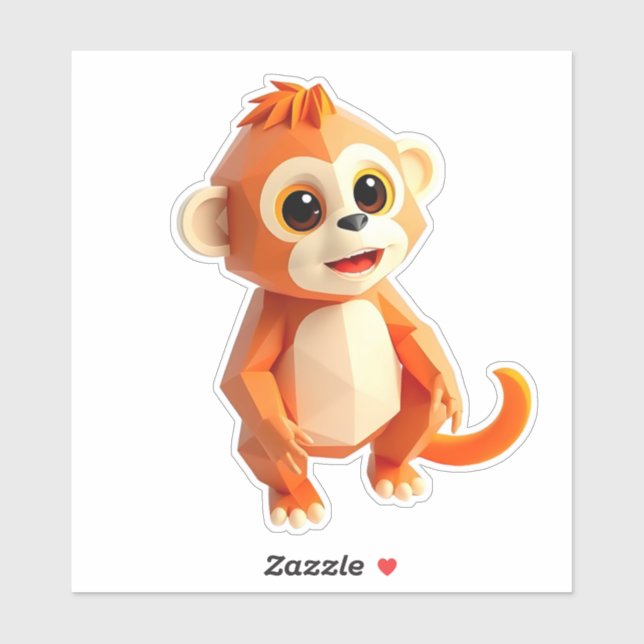 Sticker pour ordinateur portable Singe Cheeky (Feuille)