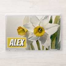 Fleurs aquarelles modernes & nom personnalisé