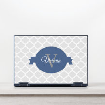 Quatrefoil bleu personnalisé