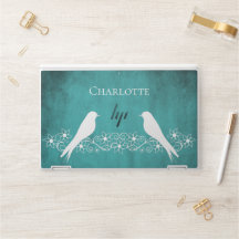 Turquoise Lovebirds Floral Vine HP Ordinateur port