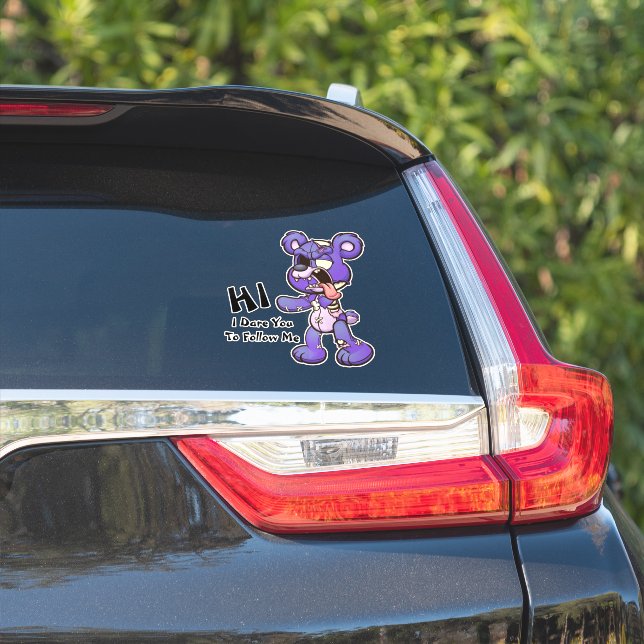 Sticker pour ours en peluche déplaisant Zombie (Côté voiture)
