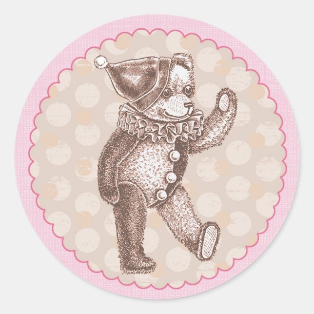 Sticker pour ours en peluche - rose (Devant)