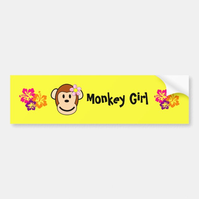 Sticker pour pare-chocs à fleurs pour singe Girl I (Devant)