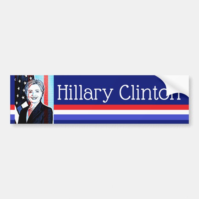 Sticker pour pare-chocs Art numérique Hillary Clin (Devant)