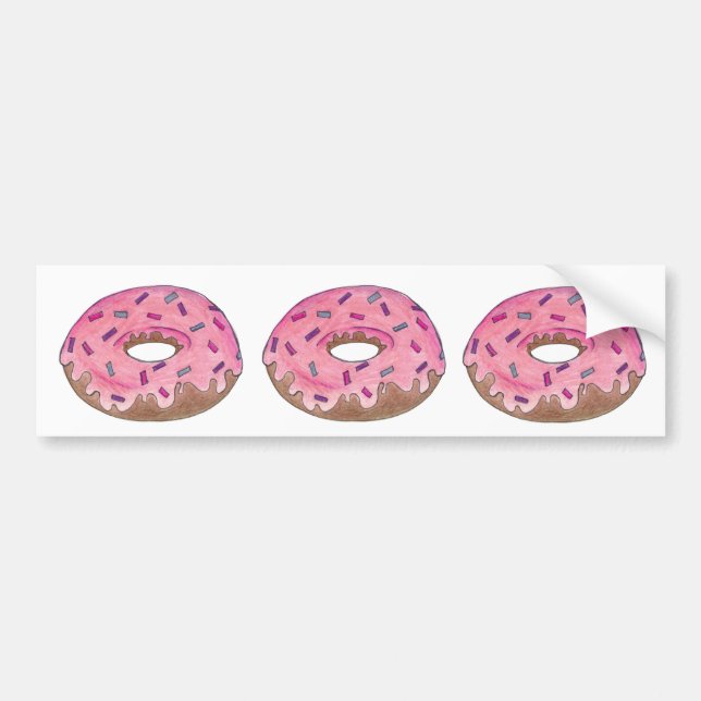 Sticker pour pare-chocs de beignes roses Doughnut  (Devant)