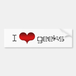 Sticker pour pare-chocs Geek I Love (Heart)