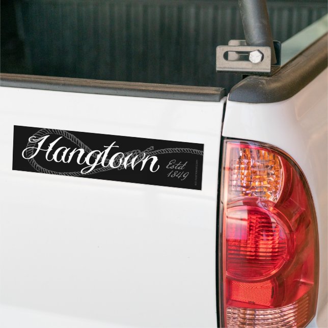 Sticker pour pare-chocs Hangtown (Est 1849) (Sur camion)
