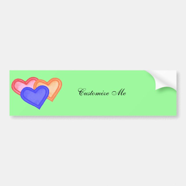 Sticker pour pare-chocs Heart Trio (Devant)