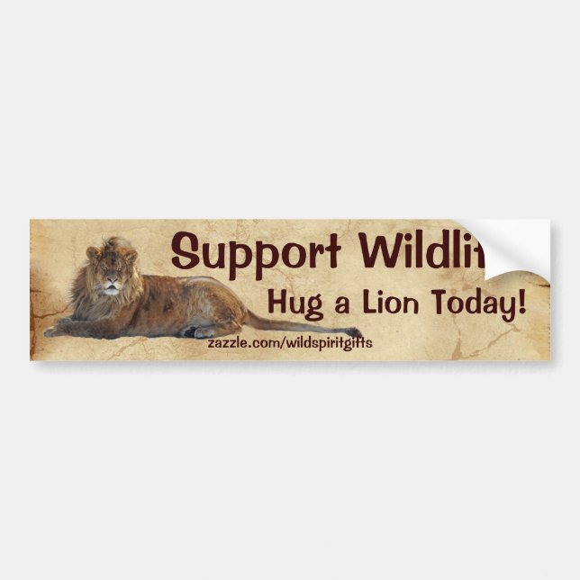 Sticker pour pare-chocs HUG A LION Wildlife Suppor (Devant)