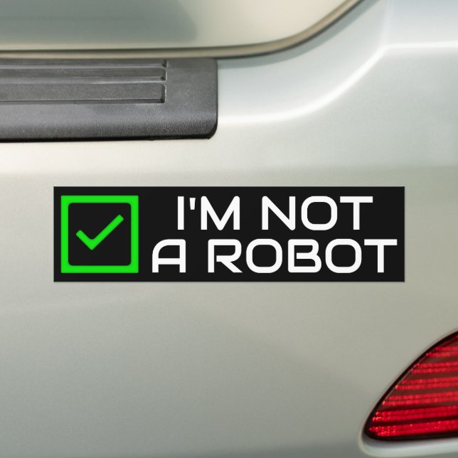 Sticker pour pare-chocs pas un robot (sombre) (En voiture)