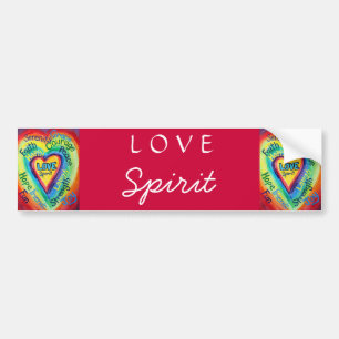 Sticker pour pare-chocs Rainbow Heart Spirit Words