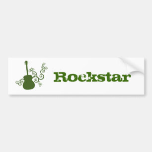 Sticker pour pare-chocs Rockstar Guitar, vert