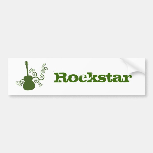 Sticker pour pare-chocs Rockstar Guitar, vert (Devant)
