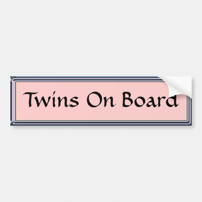 Sticker pour pare-chocs rose Twins à bord par Hear (Devant)