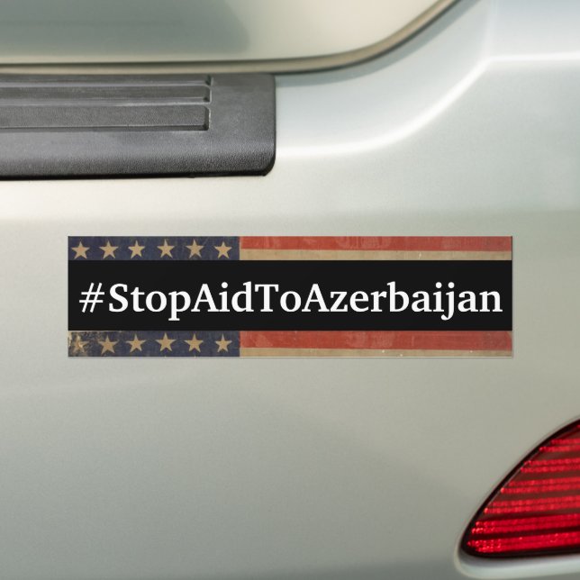 Sticker pour pare-chocs #StopAidToAzerbaijan (En voiture)