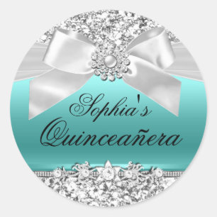 Sticker pour Parties scintillant Turquoise et bijo
