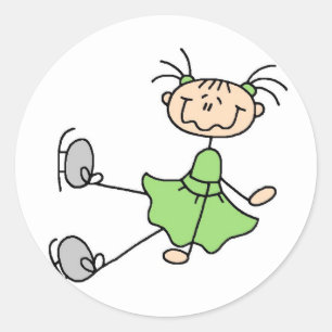 Sticker Pour Patineuse Sur Glace Verte