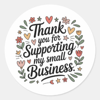 Sticker pour petites entreprises Merci - Mignonne