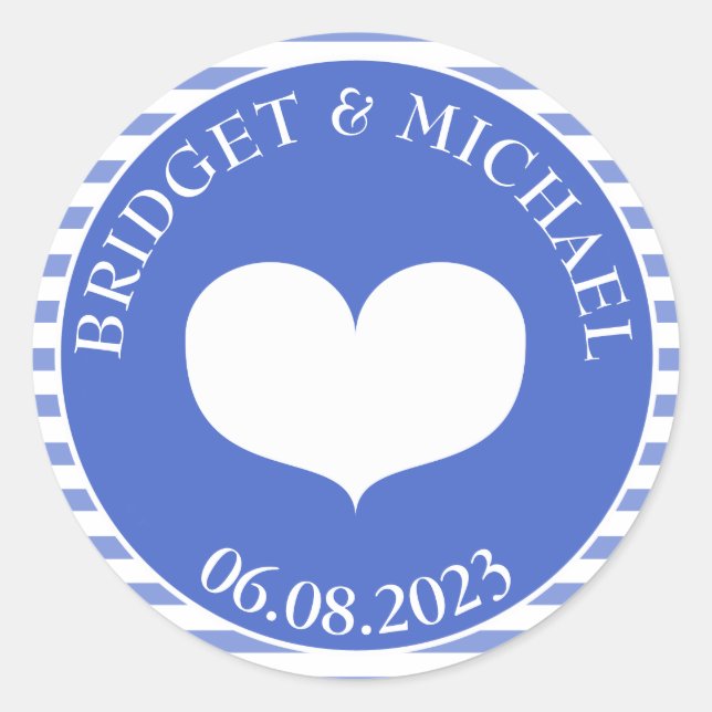 Sticker pour phoque bleu marine de mariage personn (Devant)